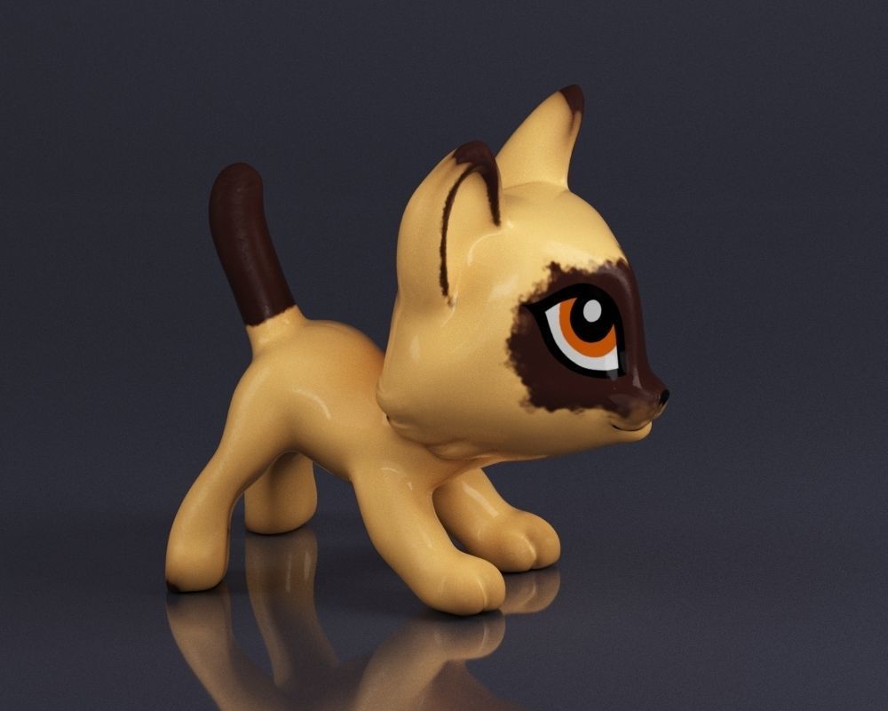 S00067 Adorable Kitten Toy Low-poly 3D model_5