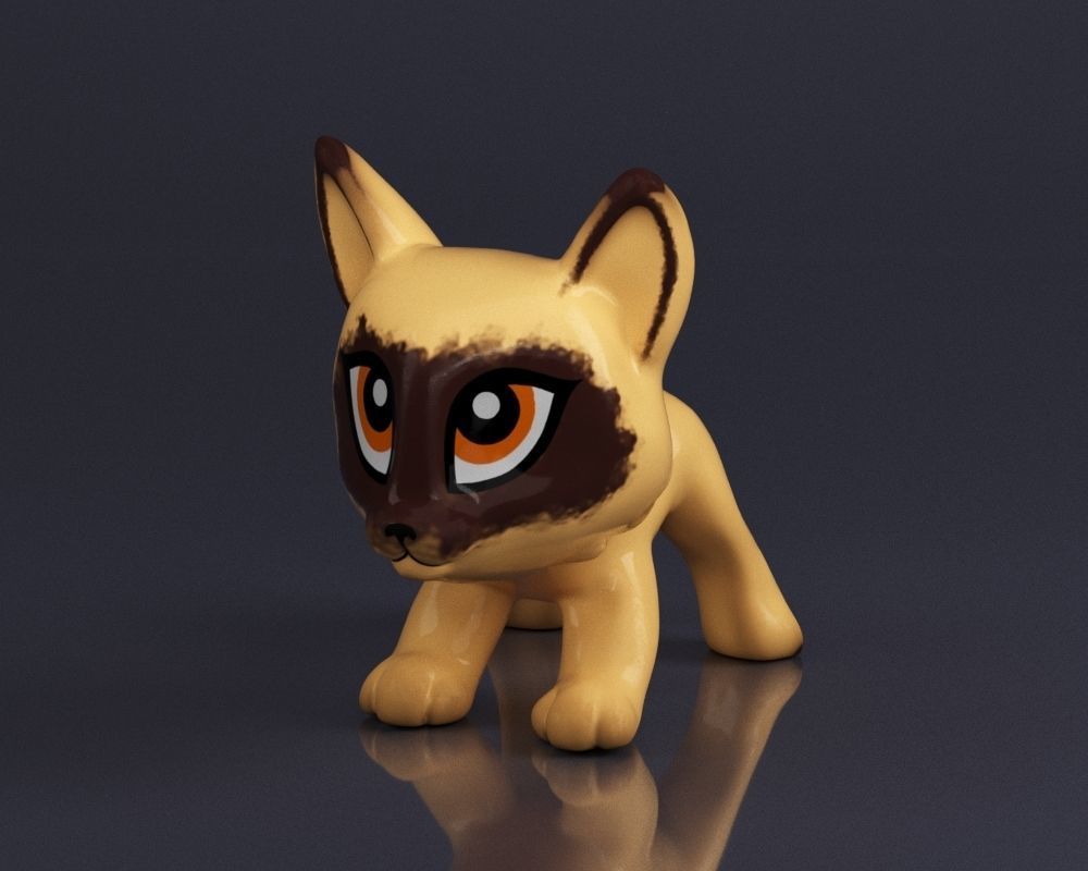 S00067 Adorable Kitten Toy Low-poly 3D model_1