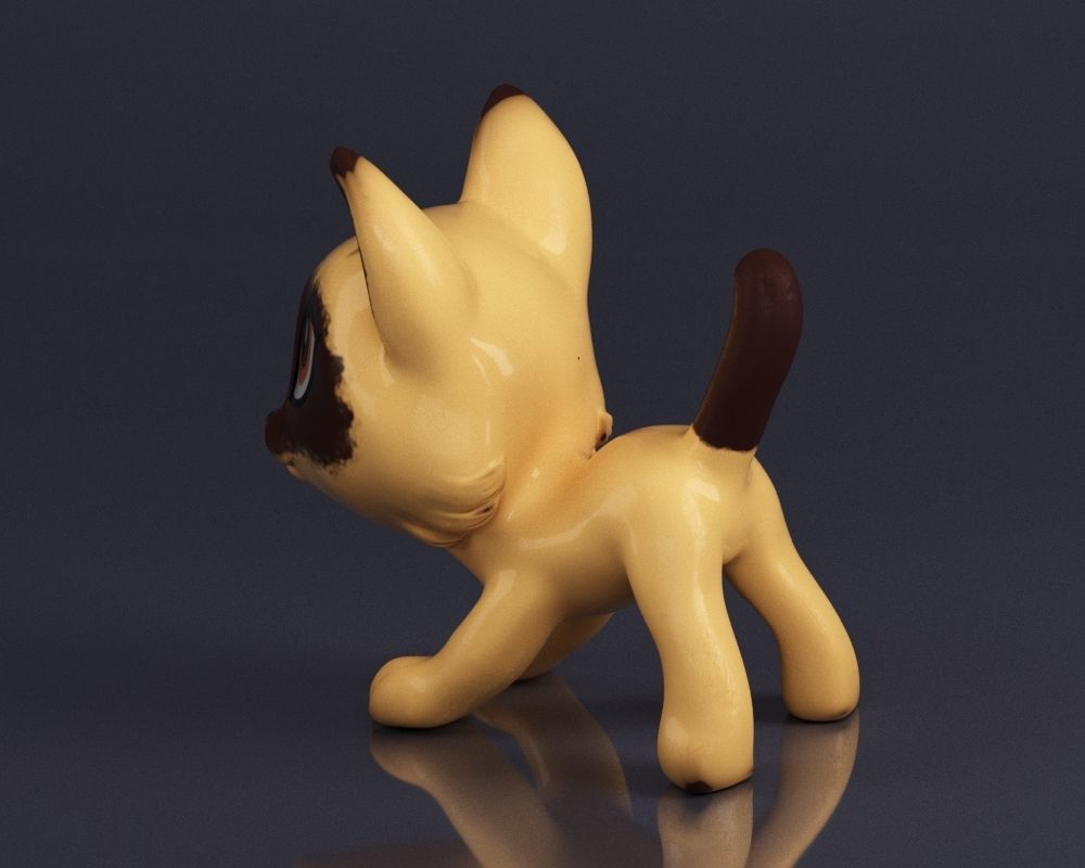 S00067 Adorable Kitten Toy Low-poly 3D model_9