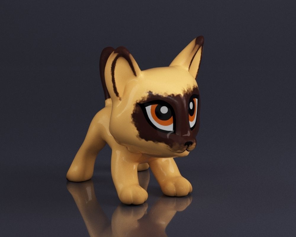 S00067 Adorable Kitten Toy Low-poly 3D model_4