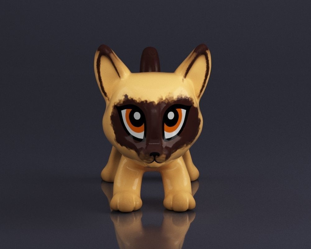 S00067 Adorable Kitten Toy Low-poly 3D model_3