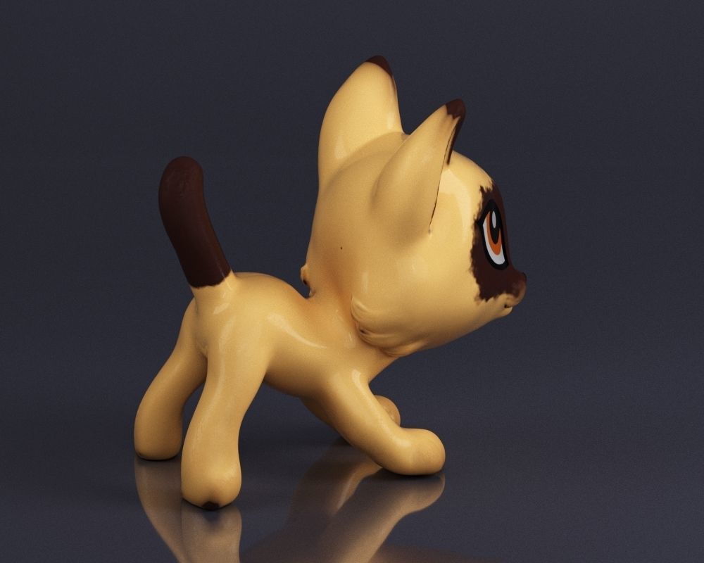 S00067 Adorable Kitten Toy Low-poly 3D model_6