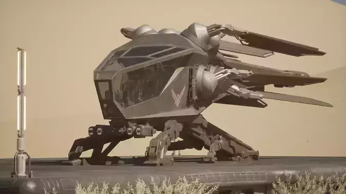 Atreides ornithopter from Dune Low-poly 3D model