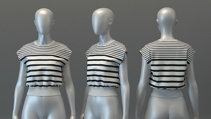 Cropped Knit Top 3D model