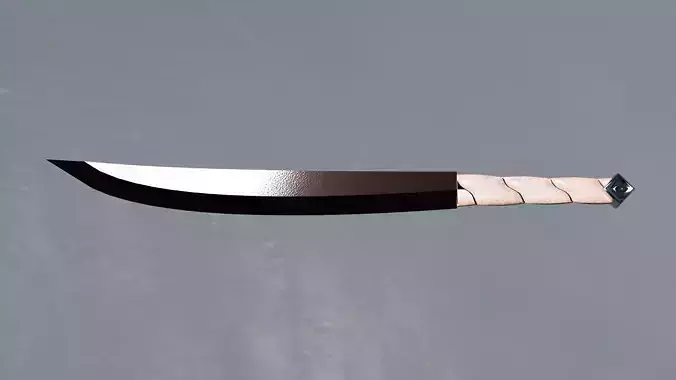 Rose gold machete with a leather grip