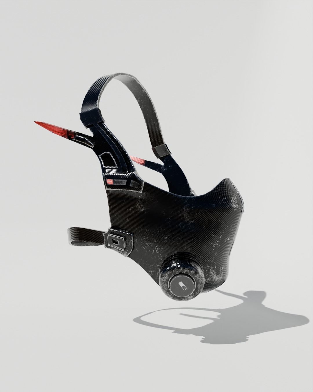 Cyberpunk mask Low-poly 3D model_1