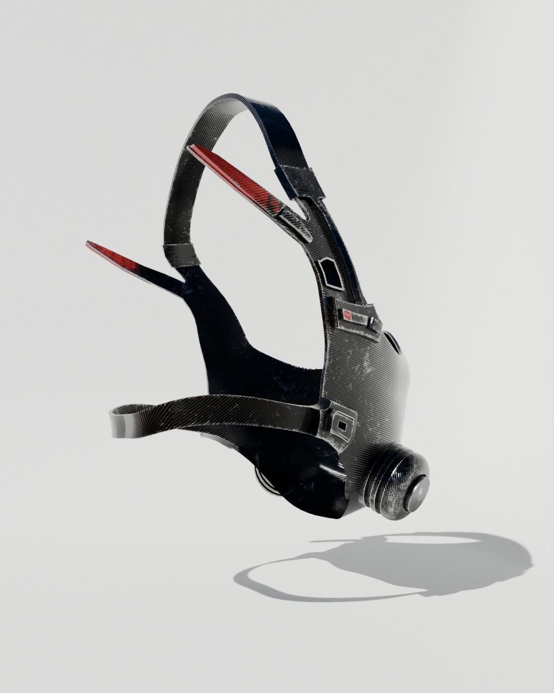 Cyberpunk mask Low-poly 3D model_2