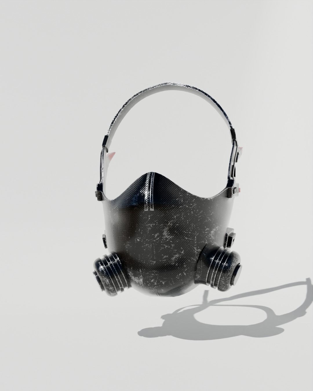 Cyberpunk mask Low-poly 3D model_4