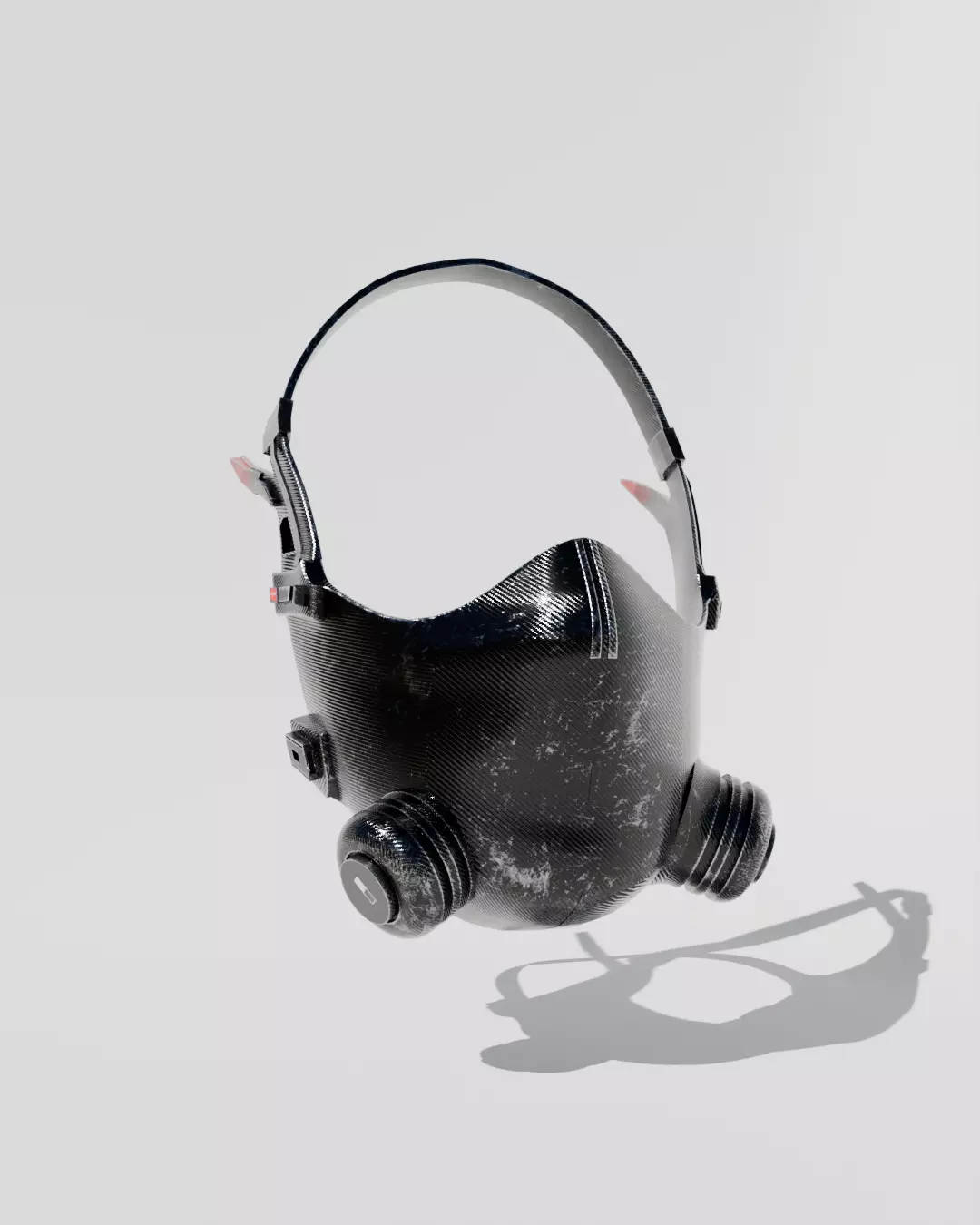 Cyberpunk mask Low-poly 3D model_0