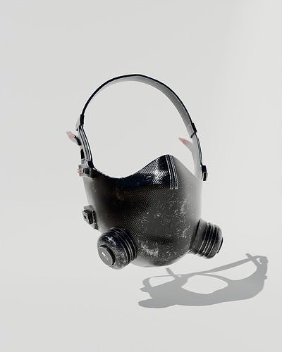 Cyberpunk mask Low-poly 3D model