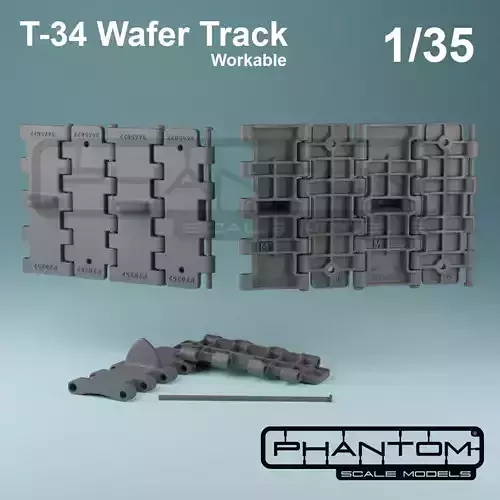 T-34  WAFFLE TRACKS 3D PRINT - 1-35 scale 