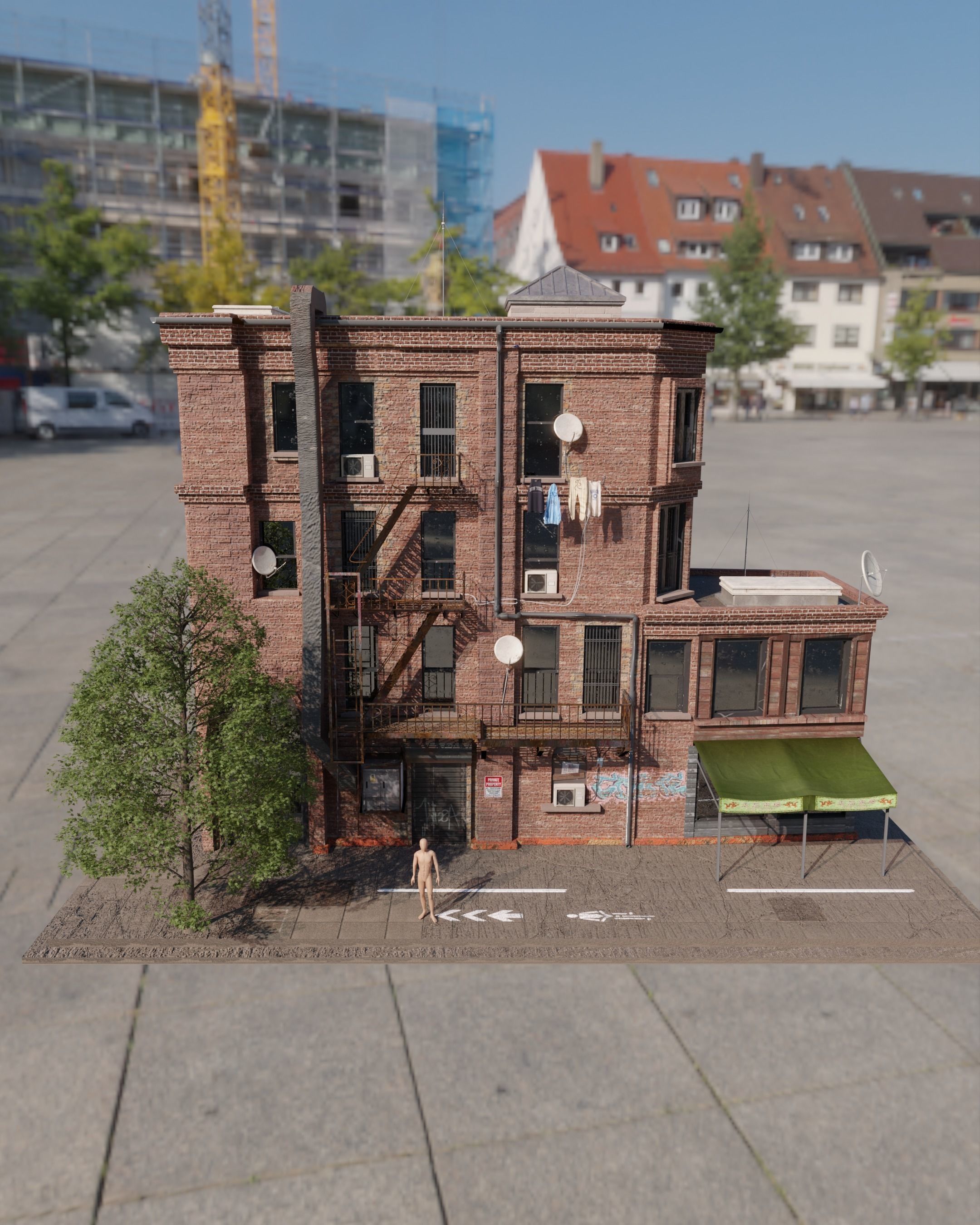 Brooklyn building Low-poly 3D model_2