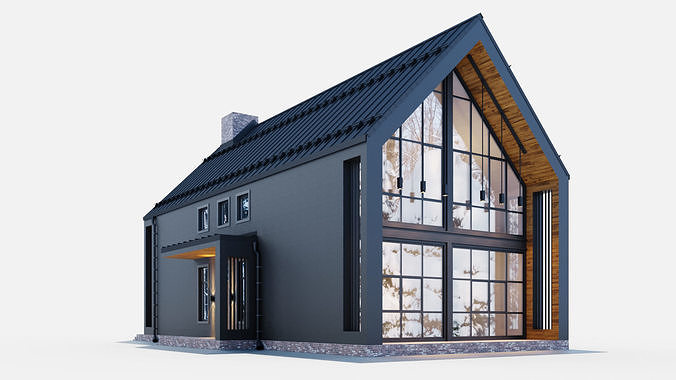 Large barnhouse with perfect layout 3D model 5