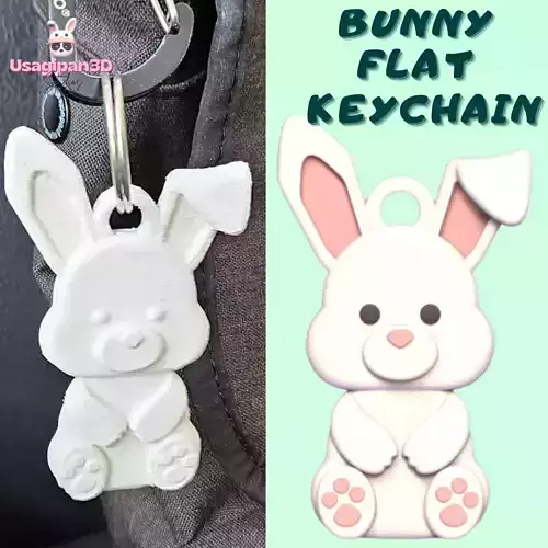 Bunny Flat Keychain