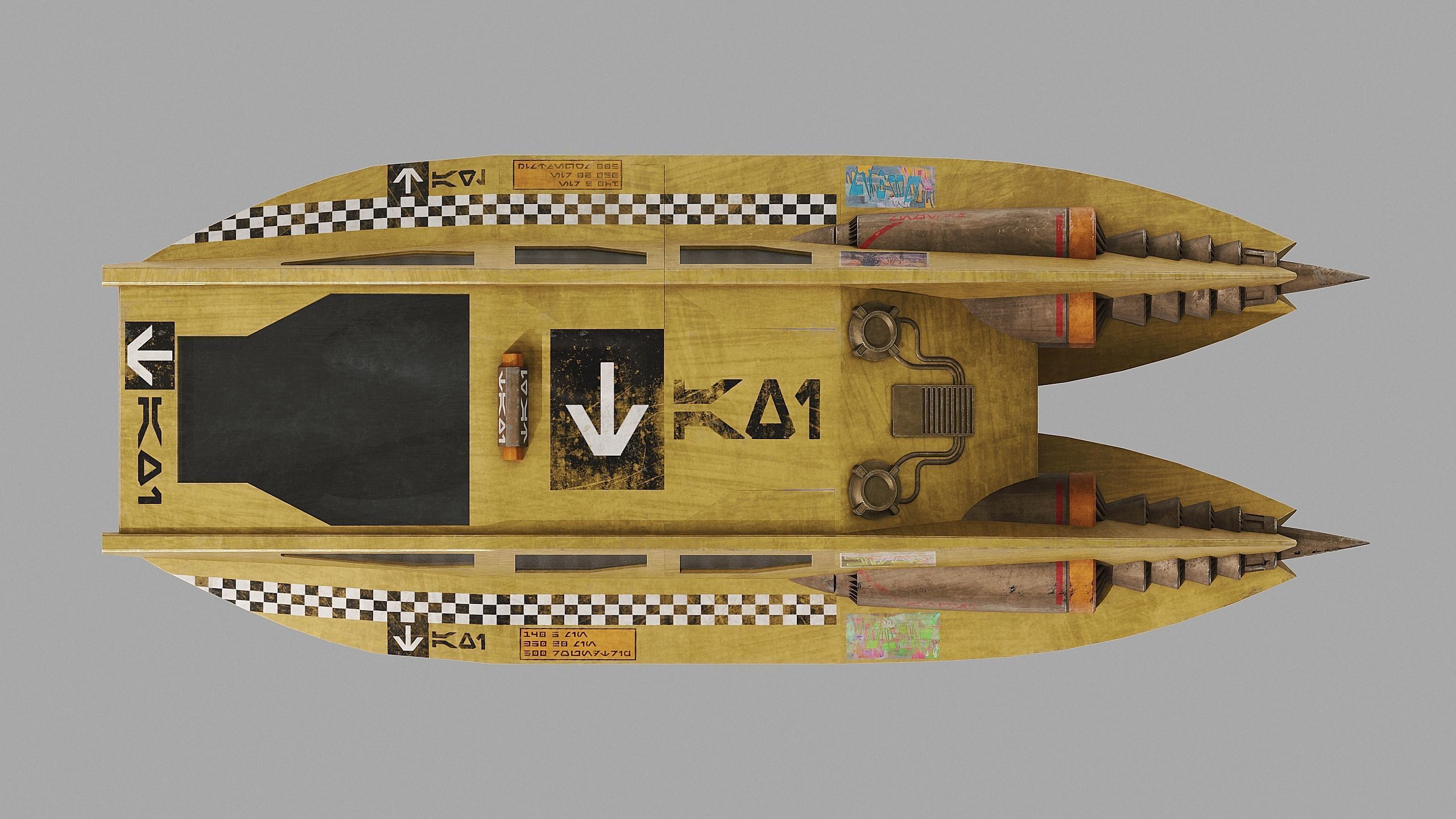 Coruscant Air Taxi Speeder - Star Wars Low-poly 3D model_3