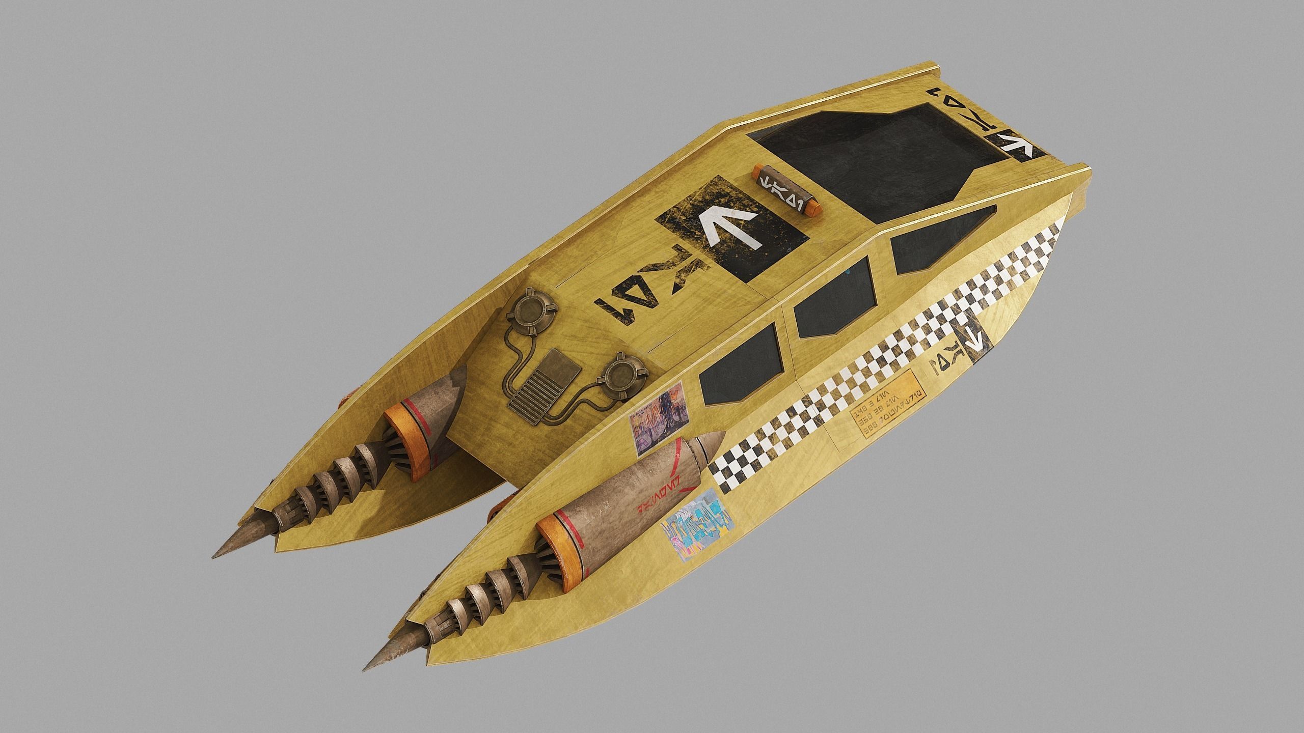 Coruscant Air Taxi Speeder - Star Wars Low-poly 3D model_1