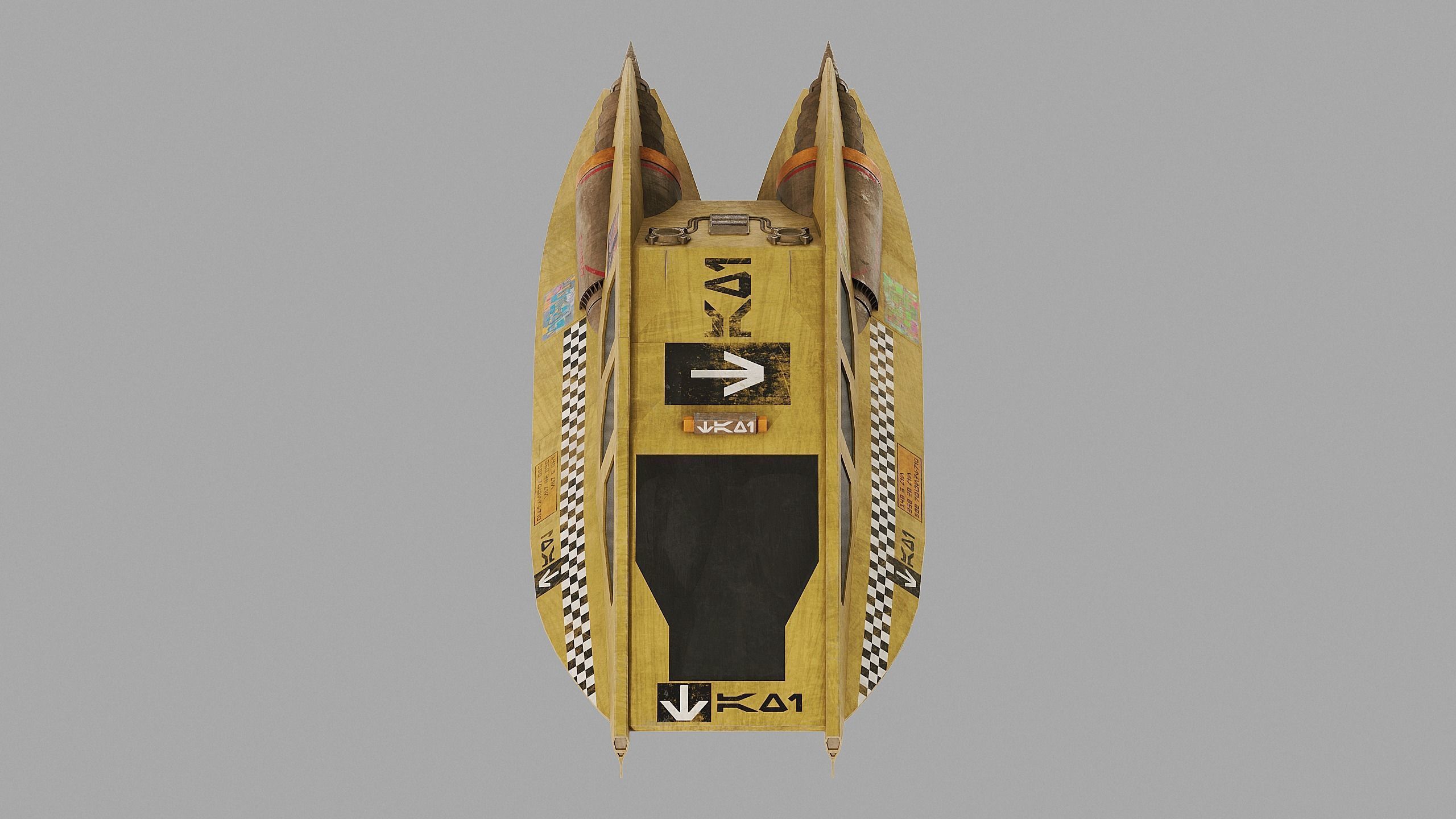 Coruscant Air Taxi Speeder - Star Wars Low-poly 3D model_2