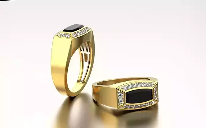 signet  ring 0903 onyx