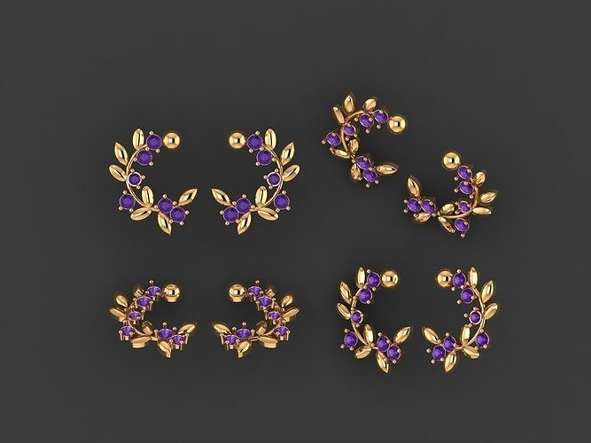 Diamond Earrings - 3D Printable Jewelry Model 3D print model