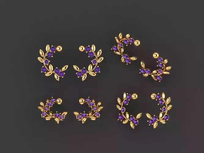 Diamond Earrings - 3D Printable Jewelry Model
