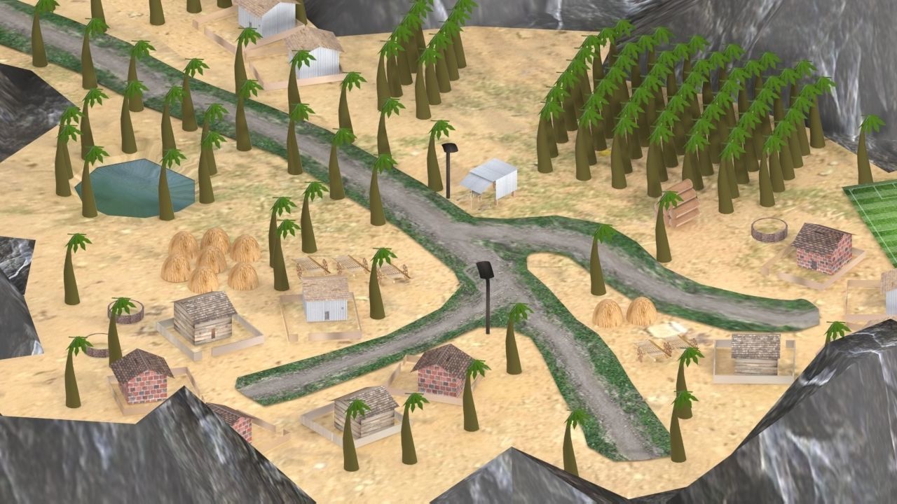 Village Environment Low-poly 3D model_11