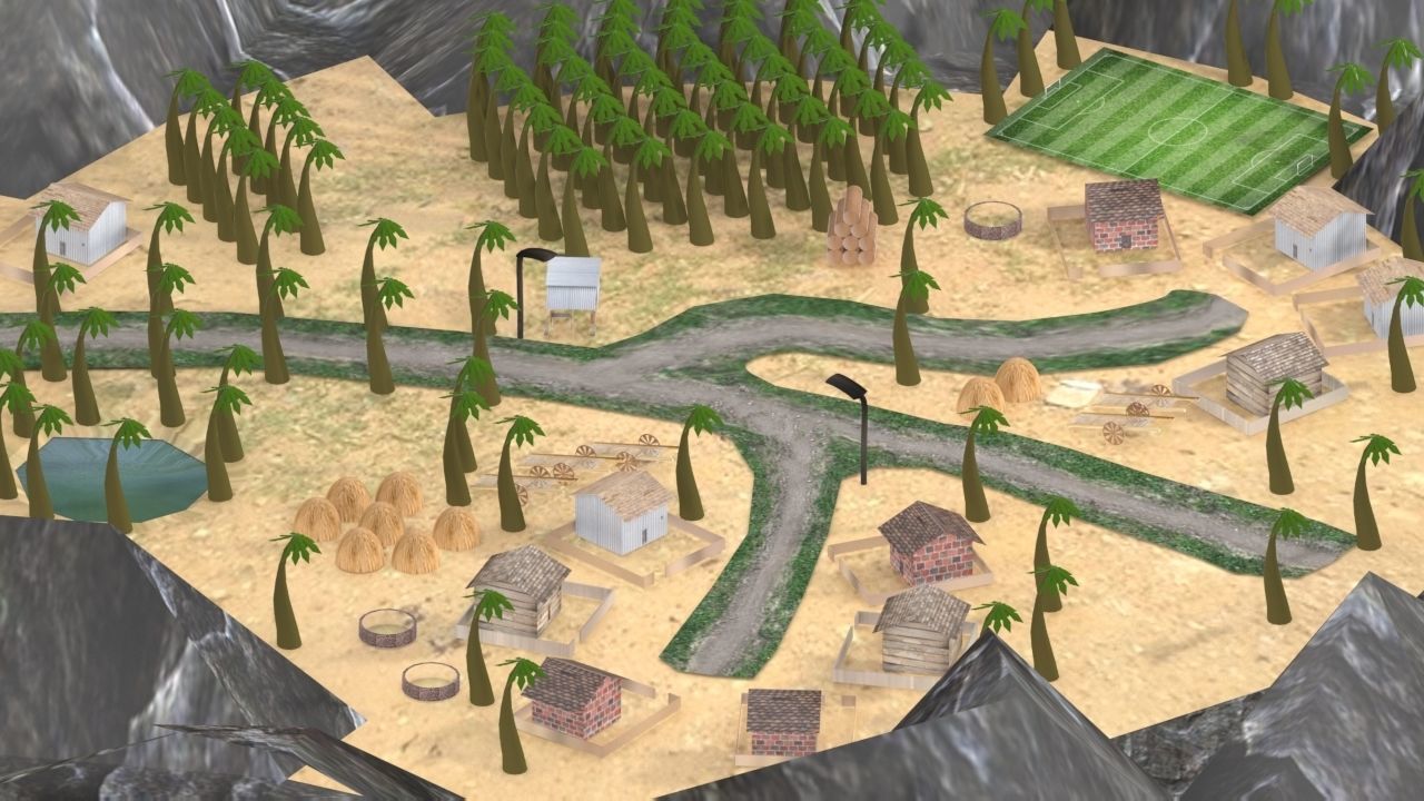 Village Environment Low-poly 3D model_13