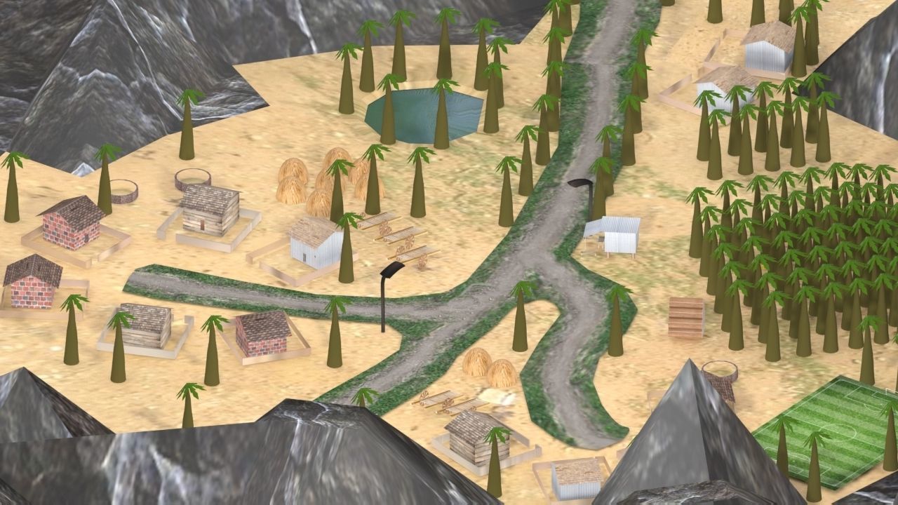 Village Environment Low-poly 3D model_8