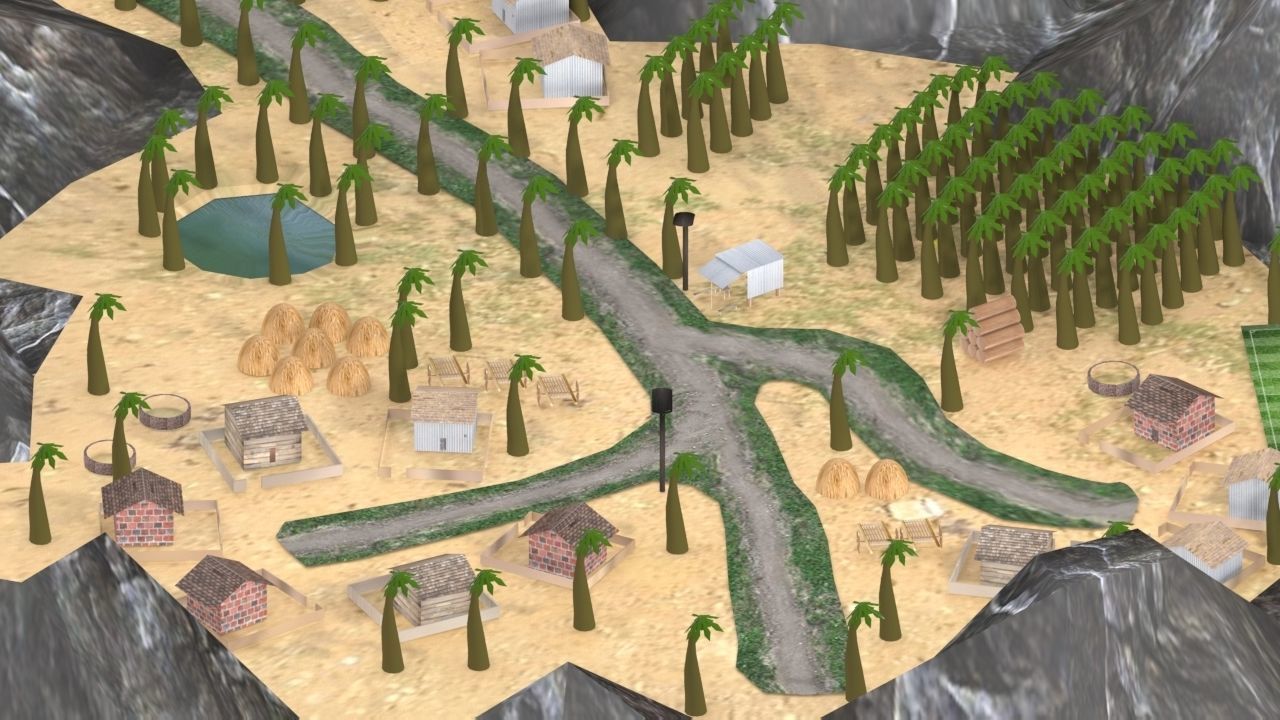 Village Environment Low-poly 3D model_10