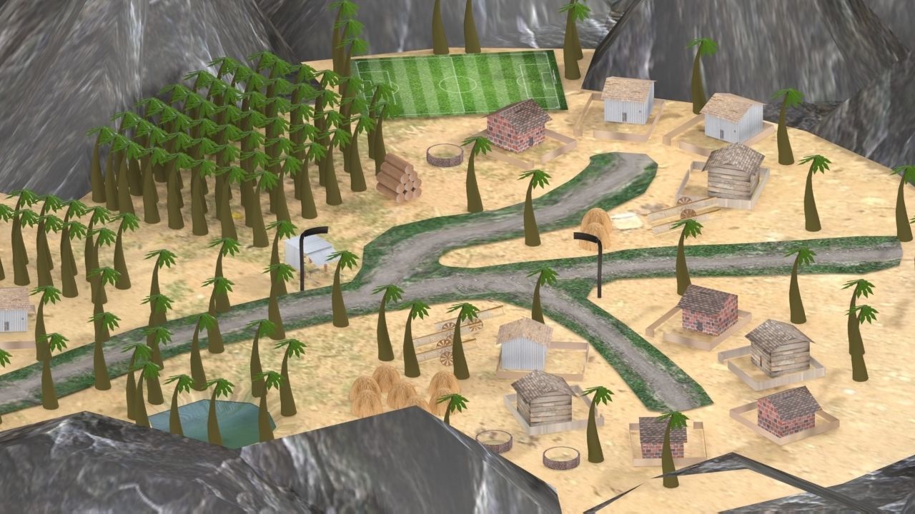 Village Environment Low-poly 3D model_14