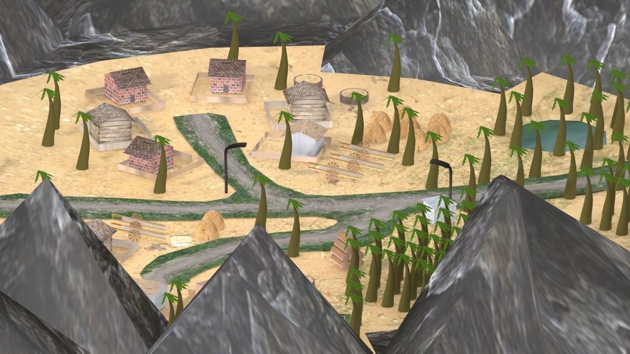 Village Environment Low-poly 3D model_5