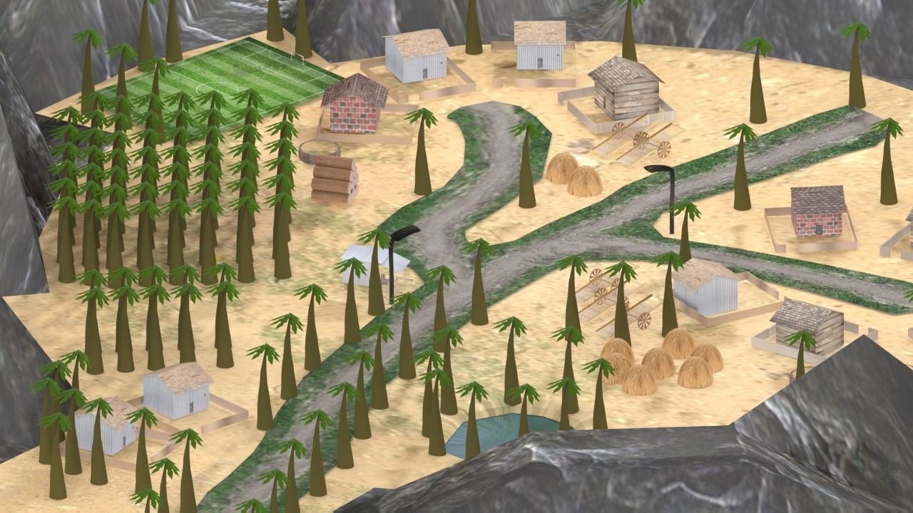 Village Environment Low-poly 3D model_16