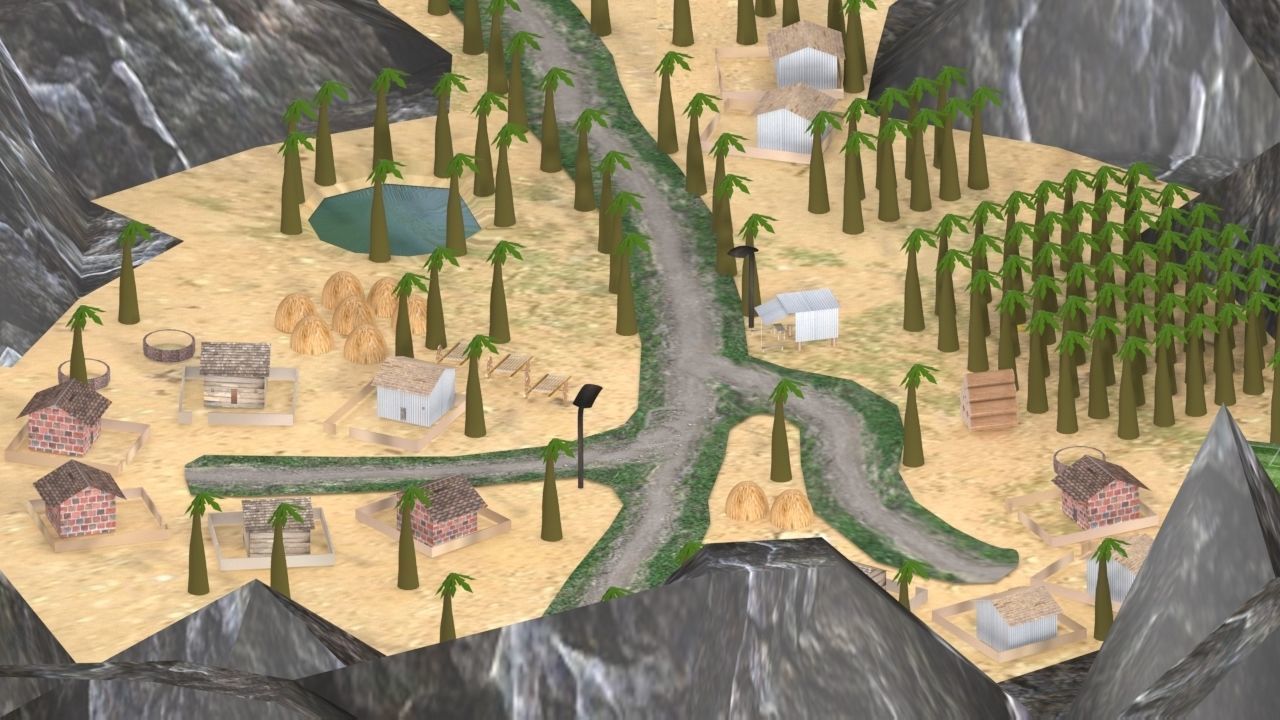 Village Environment Low-poly 3D model_9