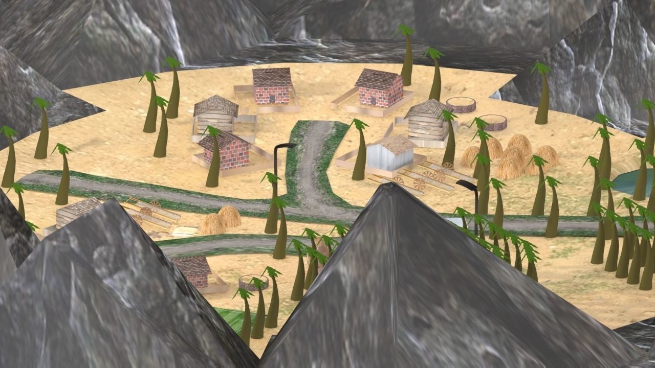 Village Environment Low-poly 3D model_4