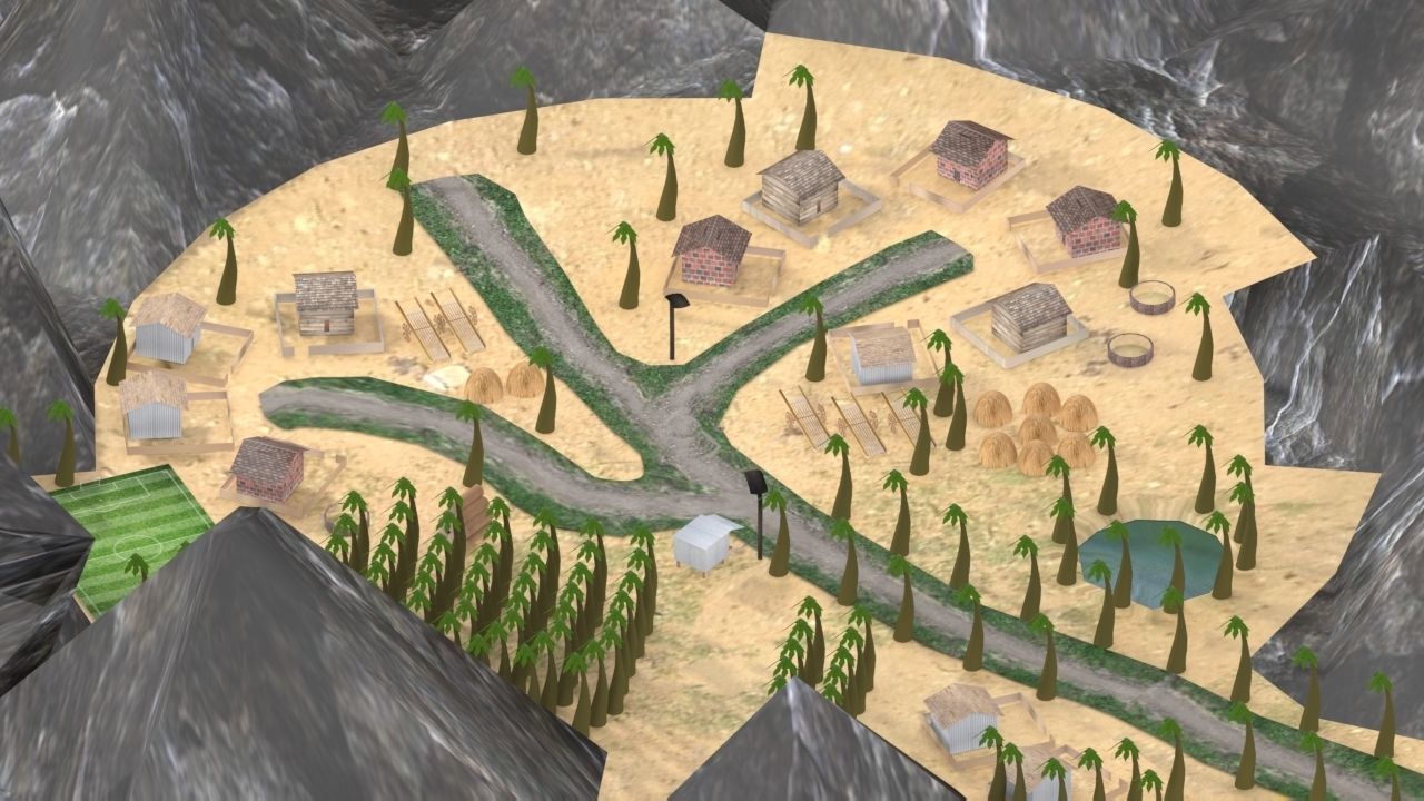 Village Environment Low-poly 3D model_2