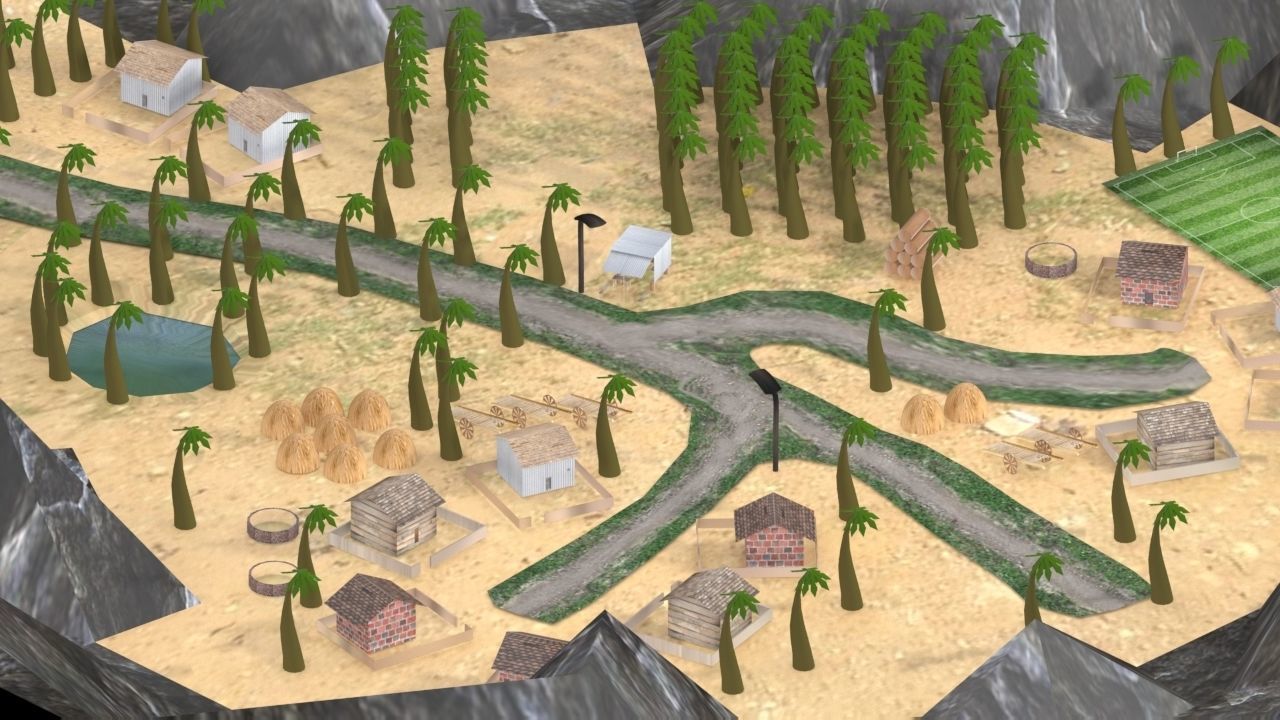 Village Environment Low-poly 3D model_12