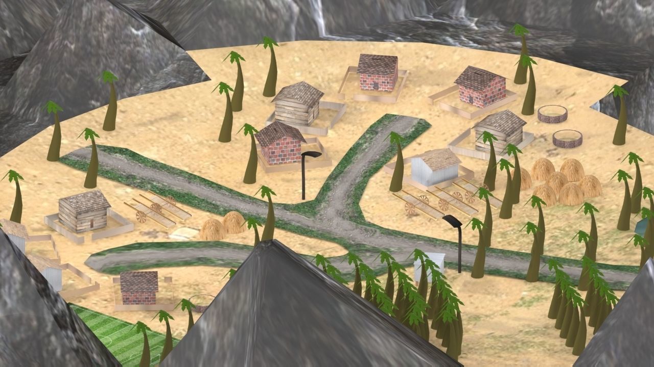 Village Environment Low-poly 3D model_3