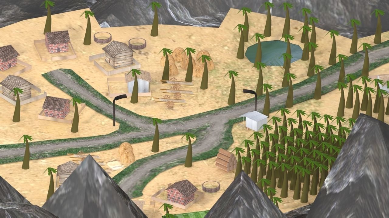 Village Environment Low-poly 3D model_6