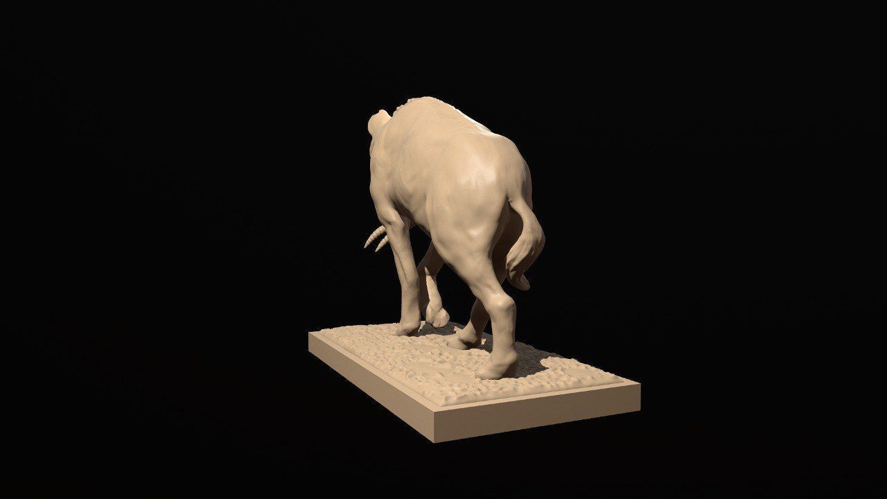Hyena with prey 3D print model_3