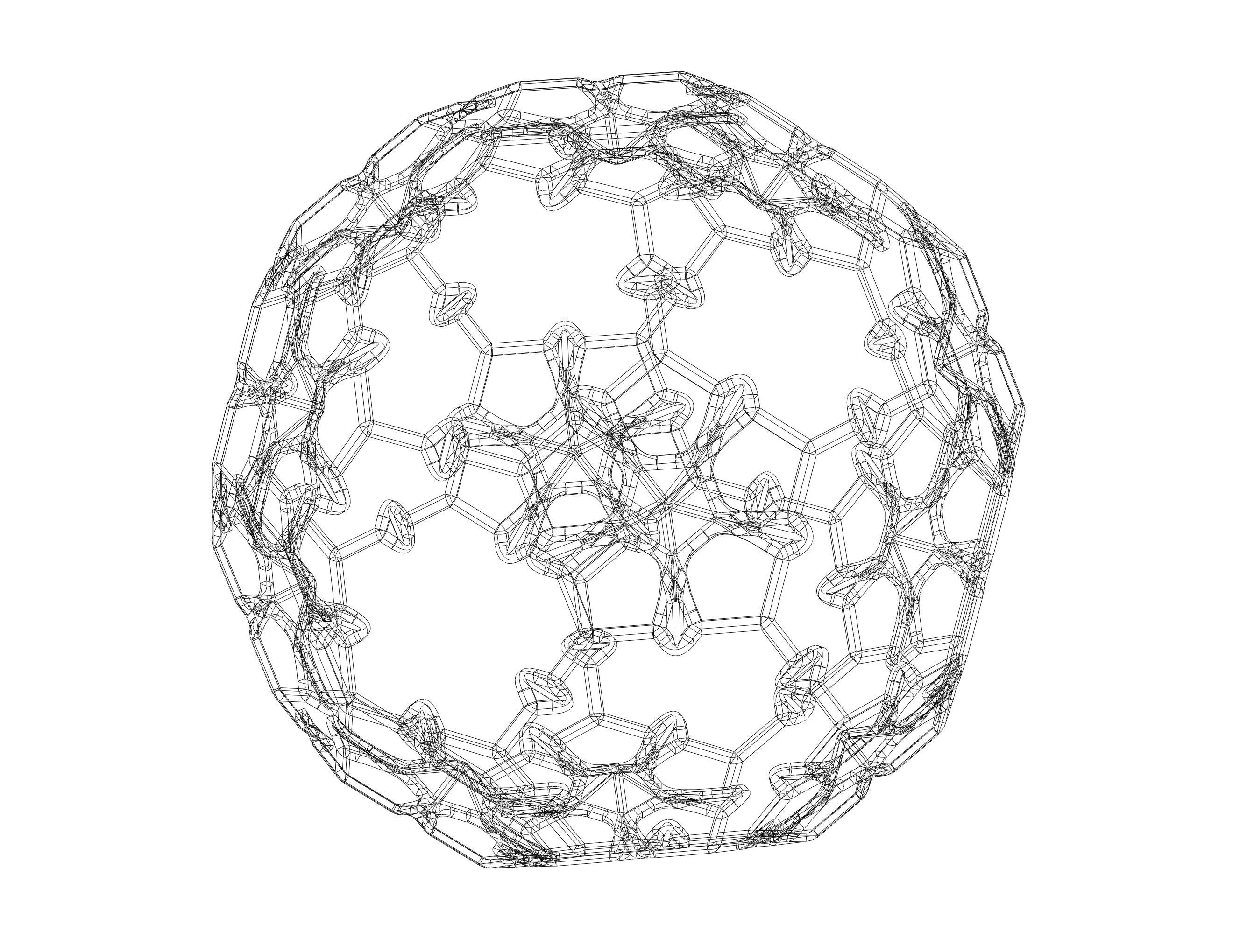 Wireframe Shape Sierpinski Buckyball 3D print model_12