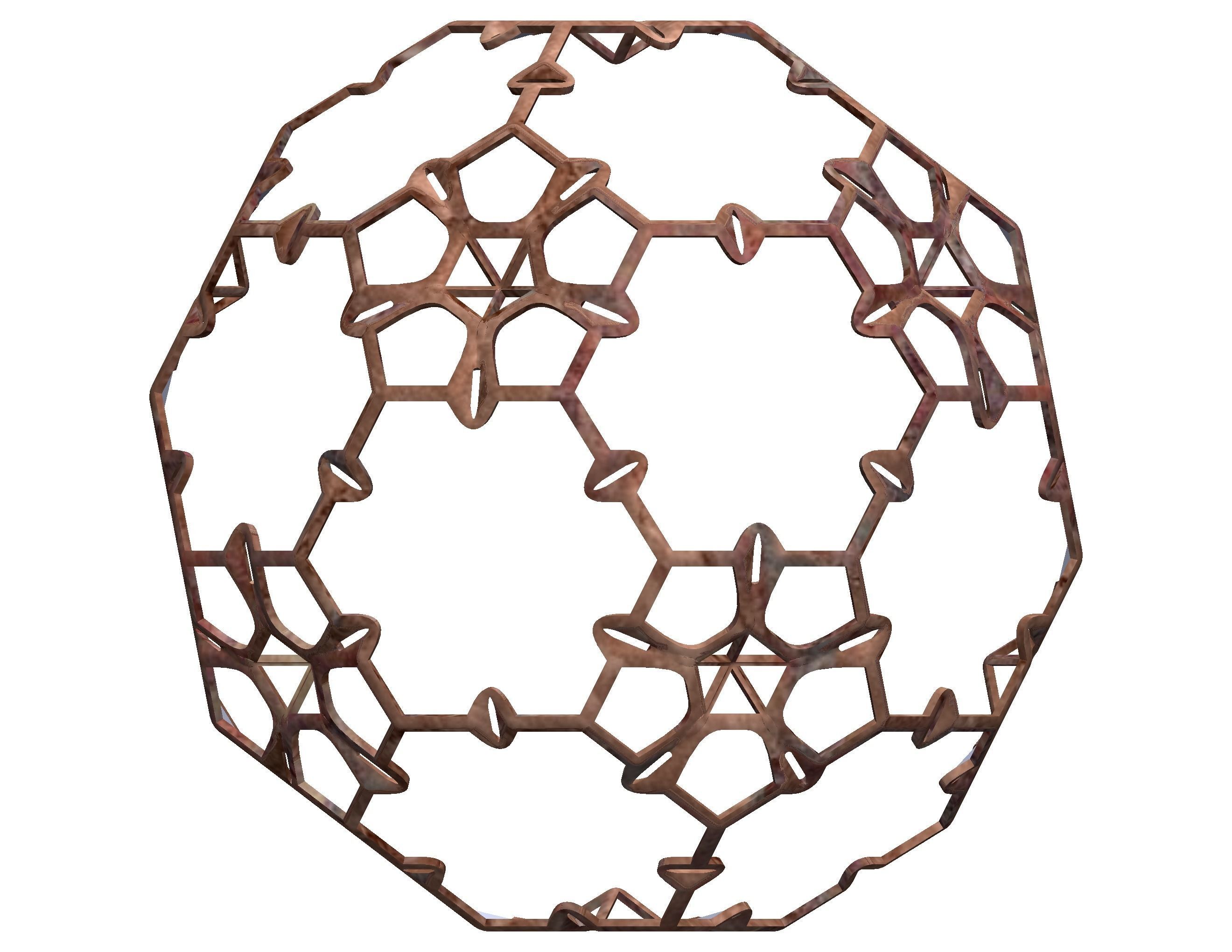 Wireframe Shape Sierpinski Buckyball 3D print model_33