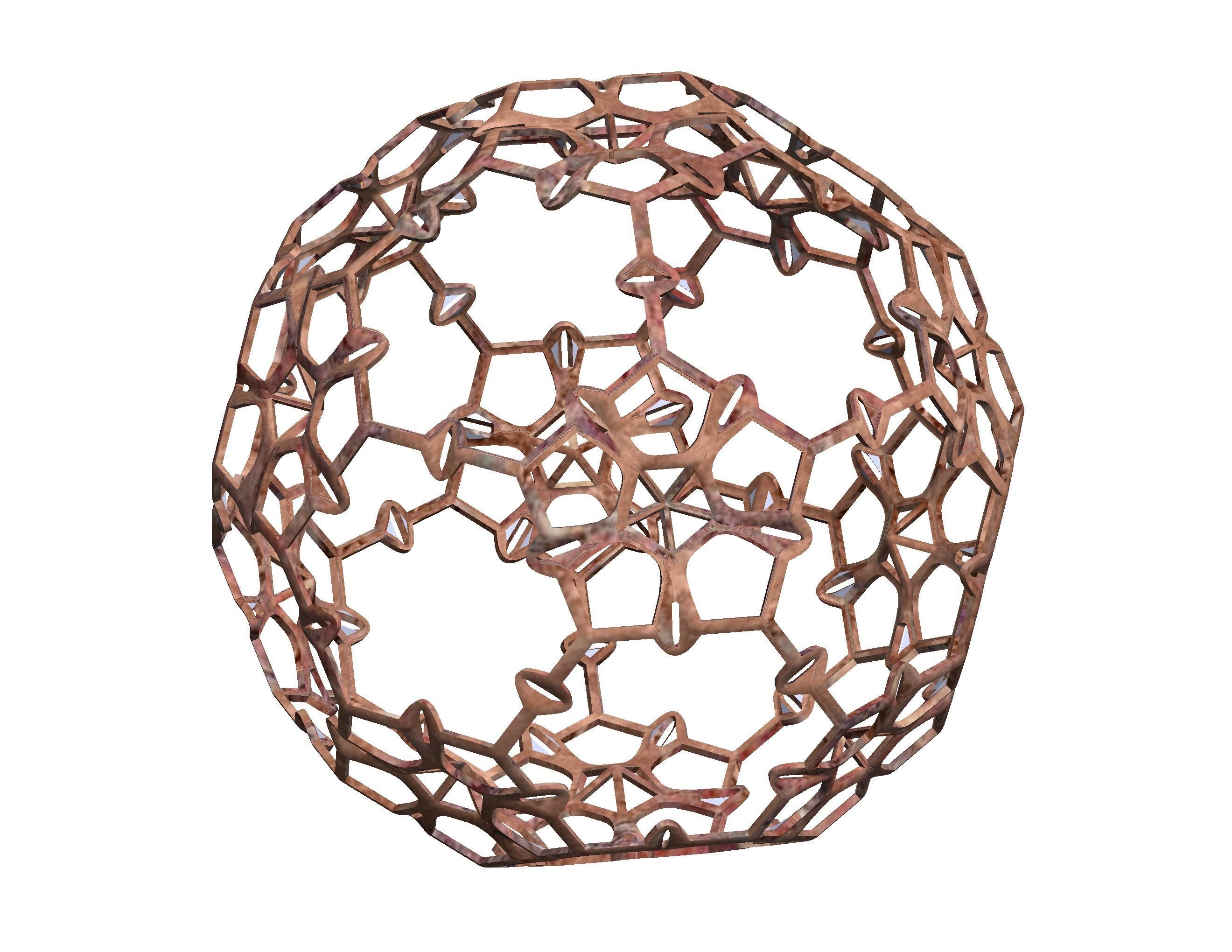 Wireframe Shape Sierpinski Buckyball 3D print model_13