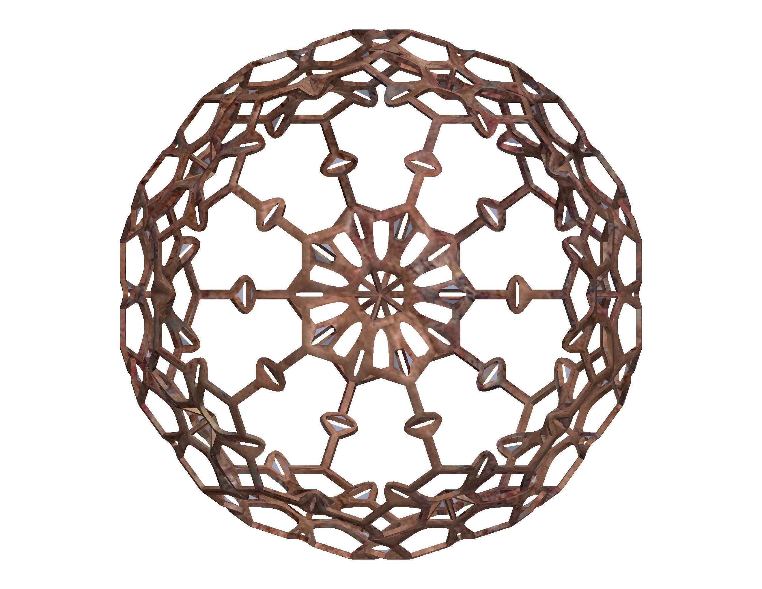 Wireframe Shape Sierpinski Buckyball 3D print model_41