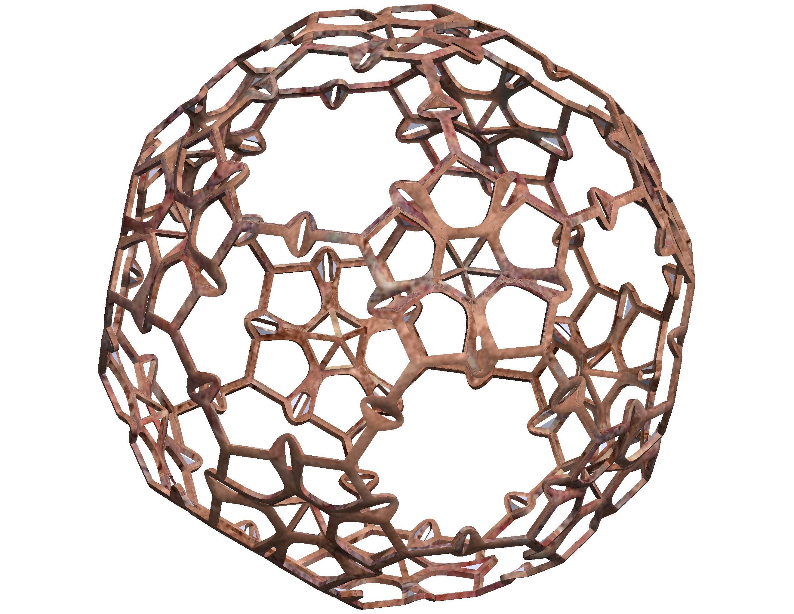 Wireframe Shape Sierpinski Buckyball 3D print model_5