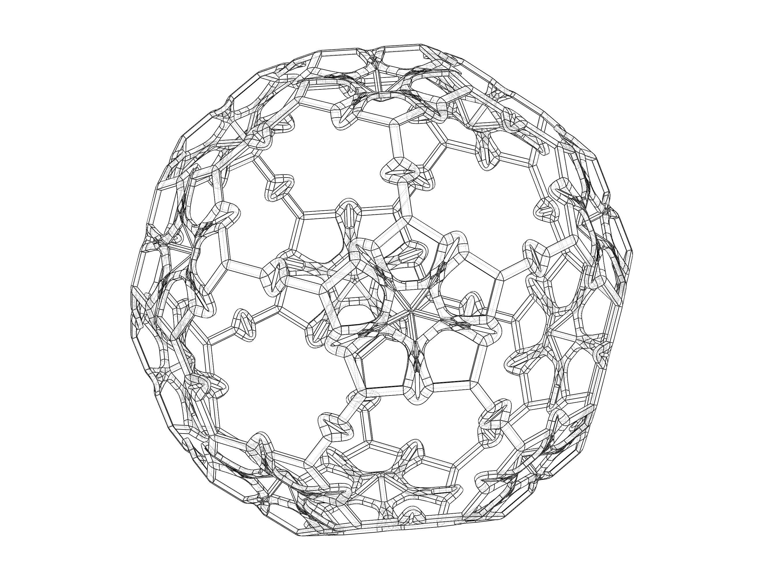 Wireframe Shape Sierpinski Buckyball 3D print model_11