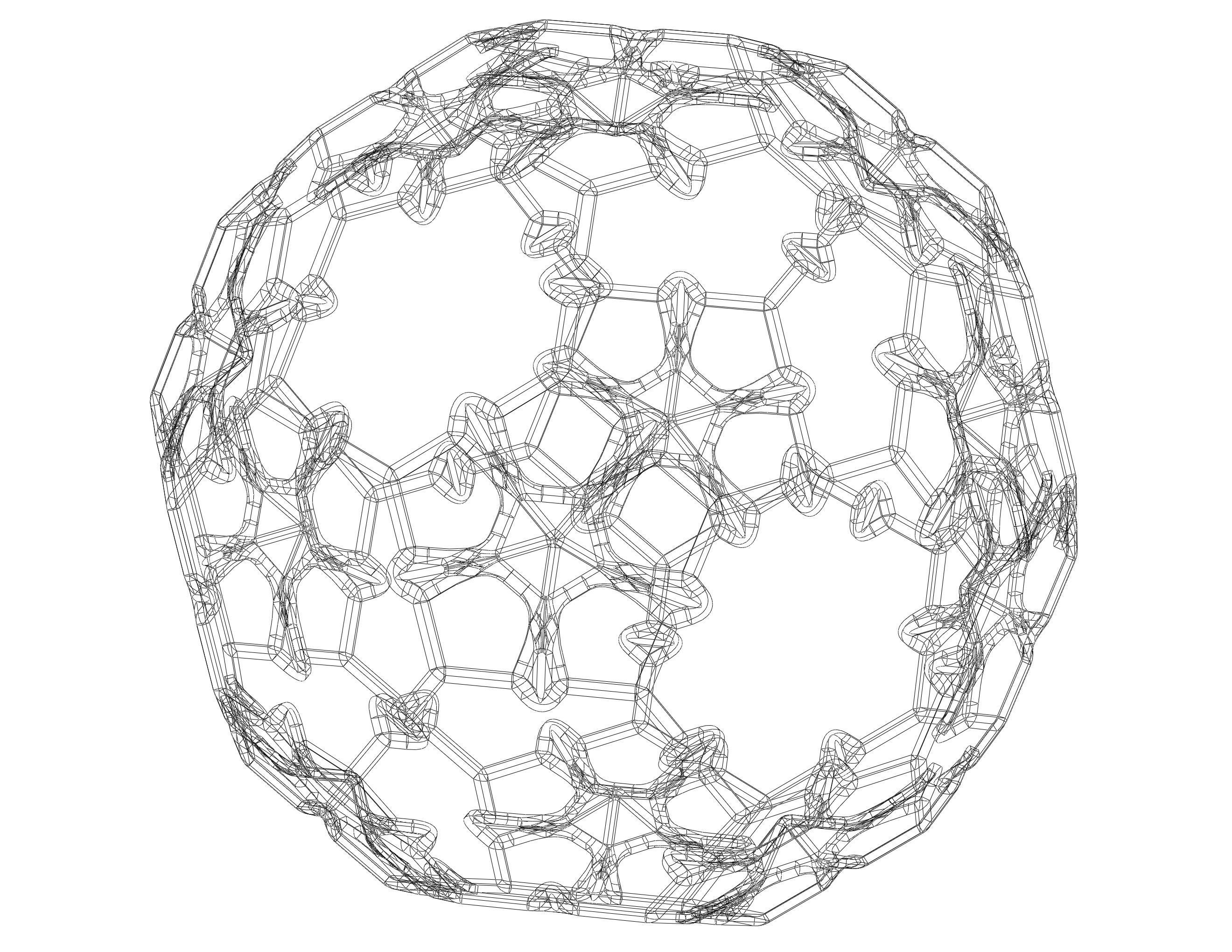 Wireframe Shape Sierpinski Buckyball 3D print model_8