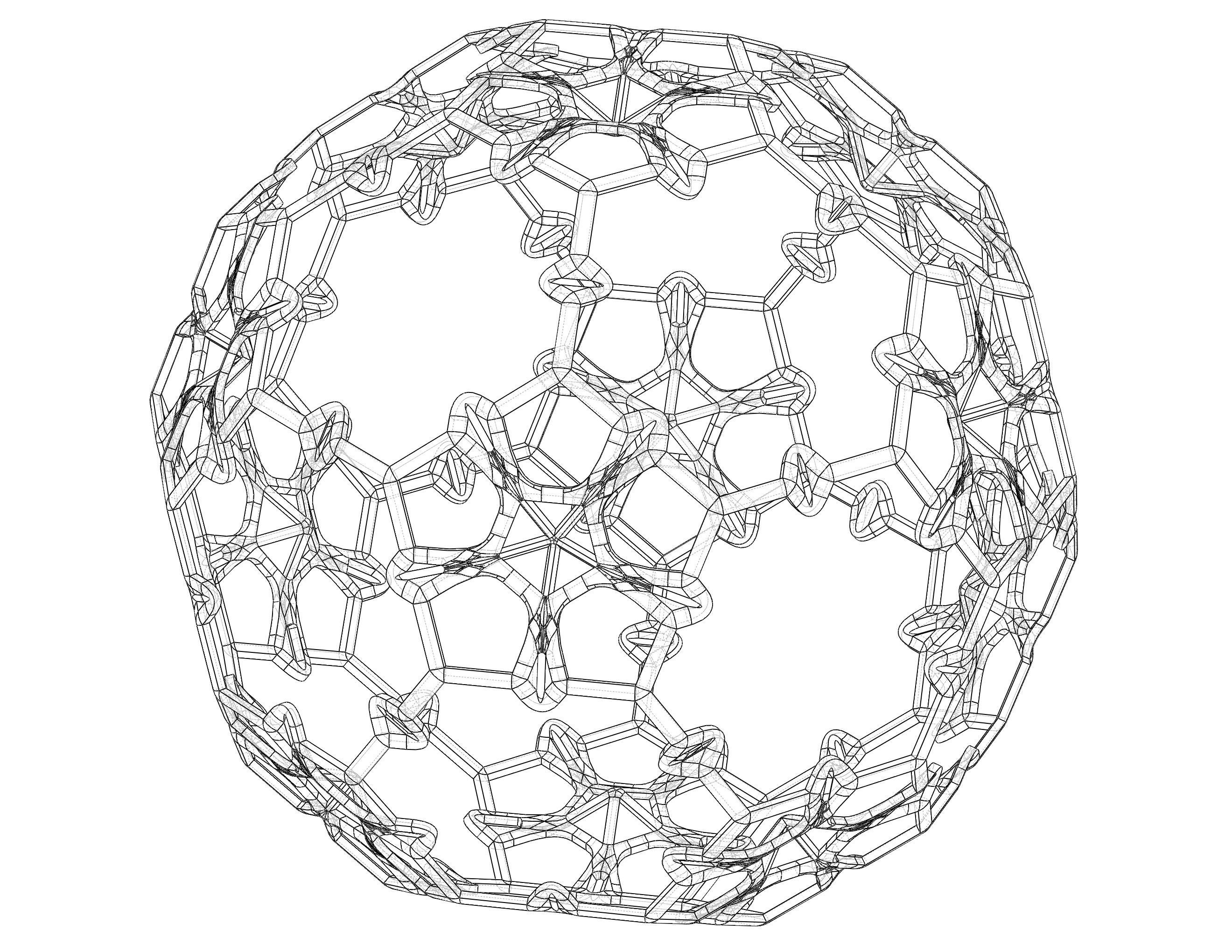 Wireframe Shape Sierpinski Buckyball 3D print model_7