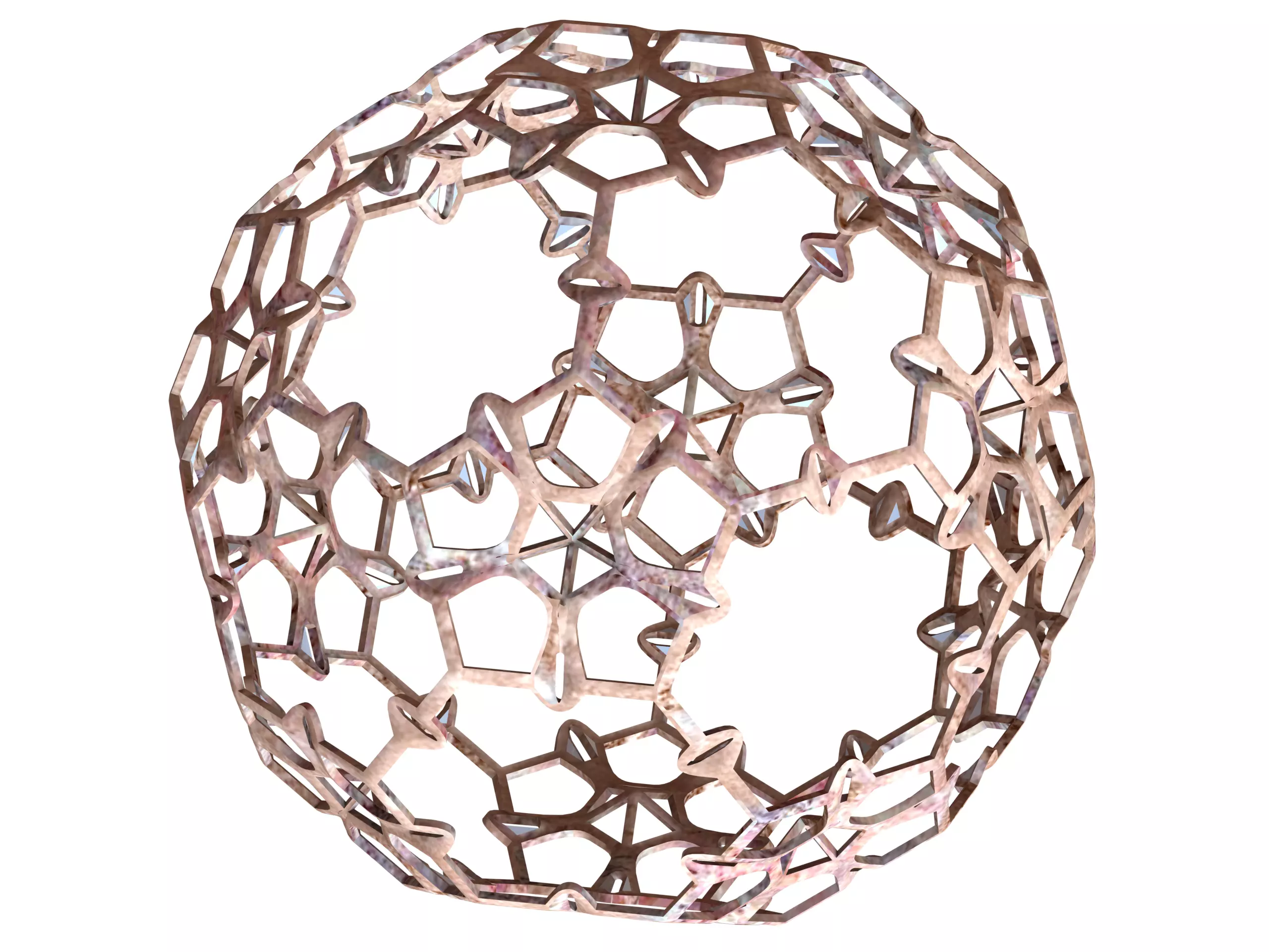 Wireframe Shape Sierpinski Buckyball 3D print model_0