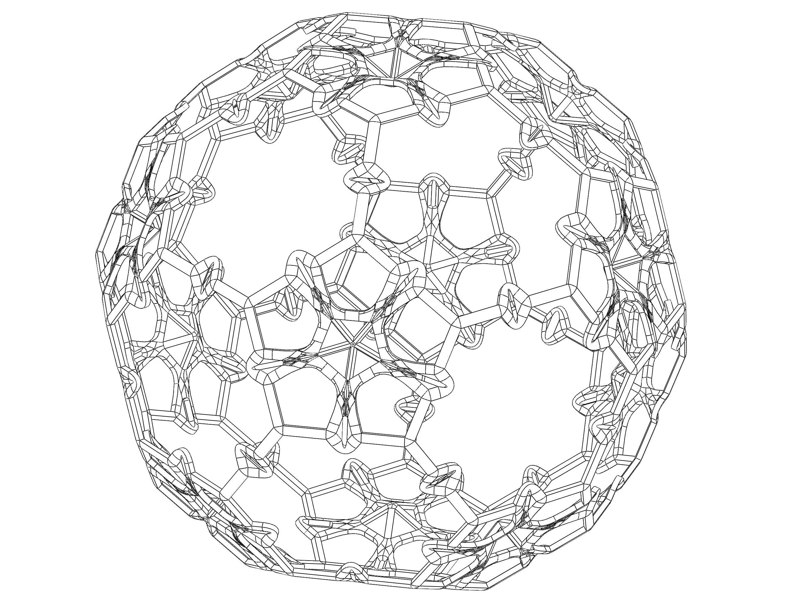 Wireframe Shape Sierpinski Buckyball 3D print model_6