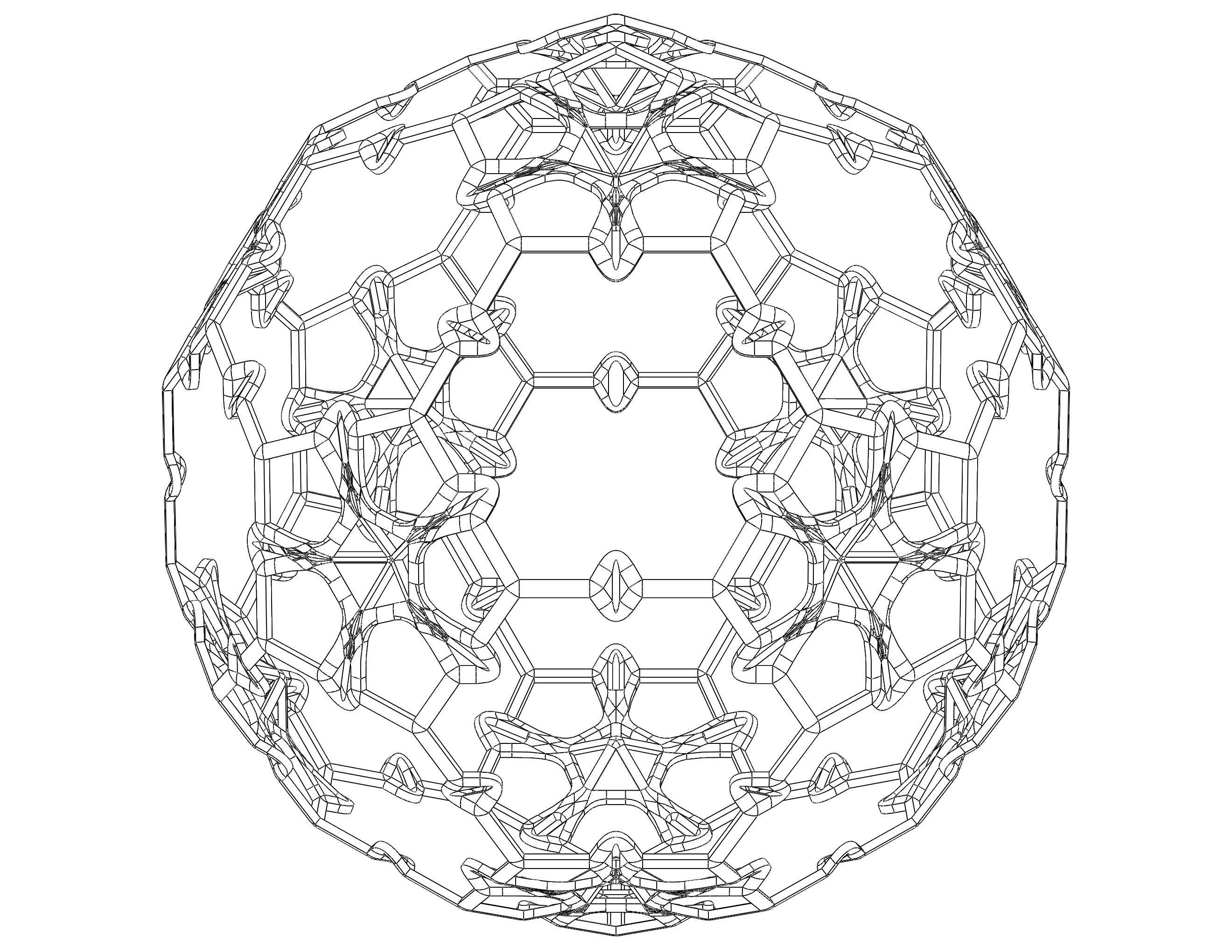 Wireframe Shape Sierpinski Buckyball 3D print model_18