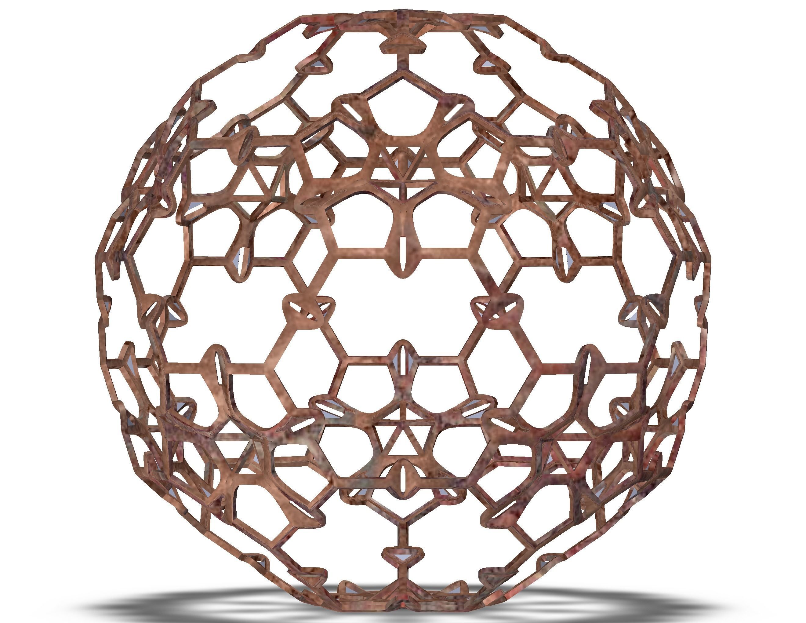 Wireframe Shape Sierpinski Buckyball 3D print model_25